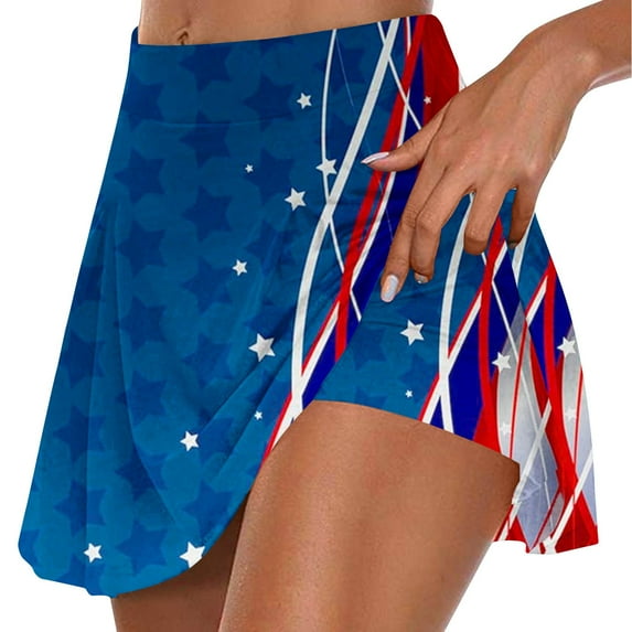 ShomPort Womens Casual Tennis Skirts Bottom Shorts Skorts for Women Ruffle Flowy Mini Skirt High Waist Bikers Skort Solid Color