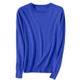 thumbnail image 1 of ShomPort Womens Crew Neck Long Sleeve Sweater Fall Basic Comfy Knit Jumper Pullover Tops S-3X, 1 of 6