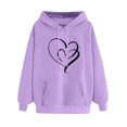 thumbnail image 1 of ShomPort Womens Cute Hoodies Casual Long Sleeve Hooded Sweatshirt Pullover Tops with Pockets (Purple97), 1 of 4