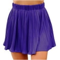 thumbnail image 1 of ShomPort Womens Elastic High Waist Pleated Ruffle Cute Mini Skirt Beach Flowy Casual Skirts, 1 of 4