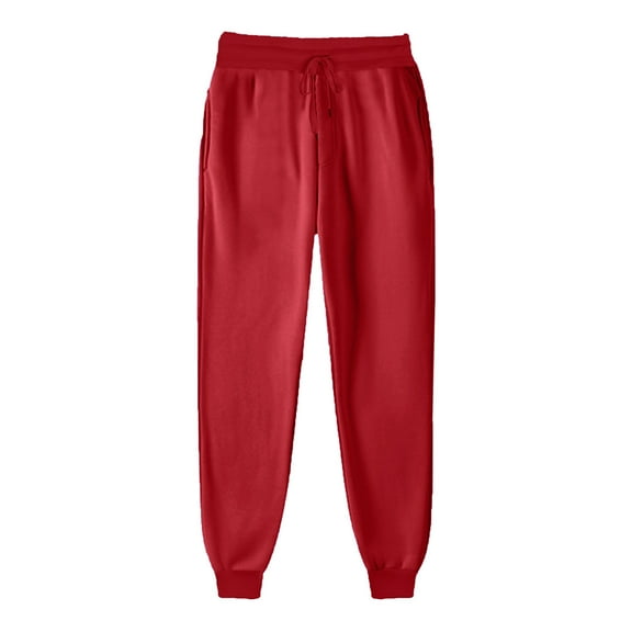 ShomPort Womens Elastic Waist Sweatpants Cinch Bottom Drawstring Fleece Lined Joggers Winter Casual Thick Warm Trousers Pockets