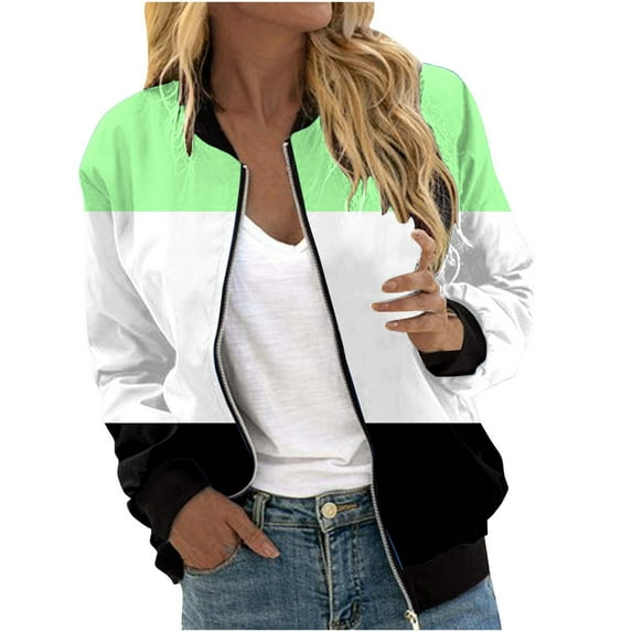 ShomPort Womens Fall Casual Jacket Lightweight Zip-Up Jacket Coat Outwear with Pocket