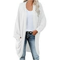 thumbnail image 1 of ShomPort Womens Fall Open Front Long Sleeve Oversized Knit Cardigans Sweaters Coats with Pockets, 1 of 5
