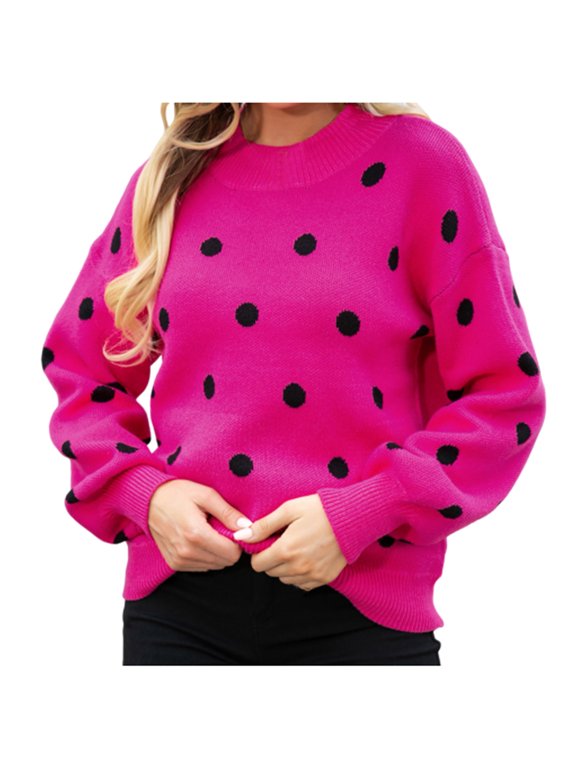 Womens Fall Cute Sweaters Crewneck Long Sleeve Comfy Essential Knit Pullover Tops