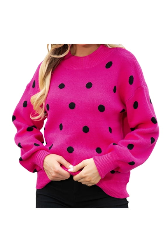 Womens Fall Cute Sweaters Crewneck Long Sleeve Comfy Essential Knit Pullover Tops