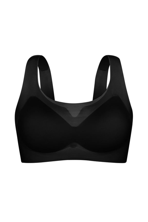 Womens Fixed Cup Bras Wireless Push Up Padded U-Back Breathable Solid Color Workout Daily Underwear