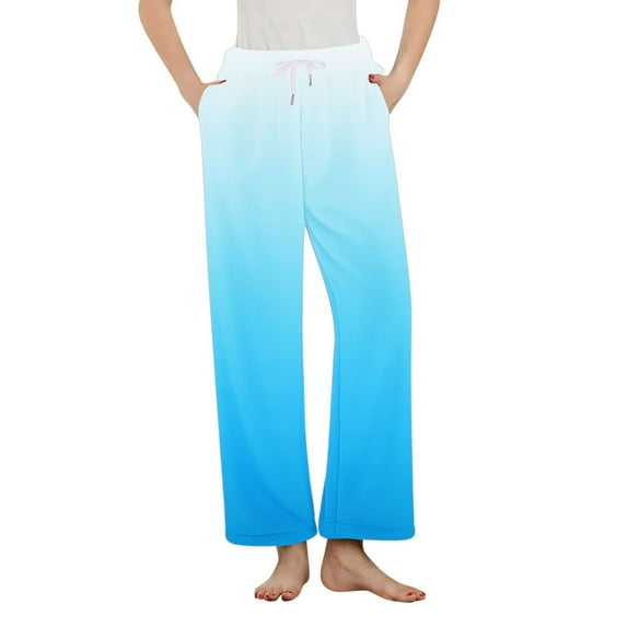 ShomPort Womens Flannel Lounge Pants Long Length Drawstring Gradient Color Trendy Pajama Bottoms Everyday Fall Winter Trousers