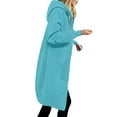 thumbnail image 1 of ShomPort Womens Full Zip-Up Oversized Hoodie Long Hooded Tunic Sweatshirt Coat with Pockets, 1 of 7