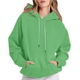 thumbnail image 1 of ShomPort Womens Hooded Sweatshirt Long Sleeve Pullover Oversized Drawstring Causal Office Outwear with Pockets, 1 of 7