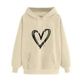 thumbnail image 1 of ShomPort Womens Hoodies Fall Long Sleeve Printed Drawstring Pullover Tops with Pockets Fall Trendy, 1 of 5