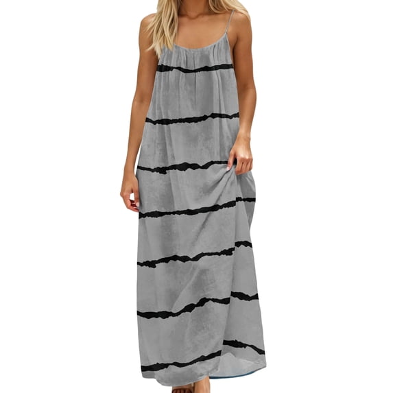 ShomPort Womens Lounge Dress Sleeveless Summer Casual Backless Cami Sundress Vacation House Dress
