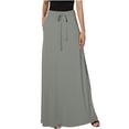 thumbnail image 1 of ShomPort Womens Maxi Skirts High Waist Drawstring Long A-Line Skirts Summer Casual Loose ted Skirts with Pockets (Large, Sky Blue), 1 of 8