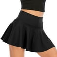 thumbnail image 1 of ShomPort Womens Mini Skirts High Waist Pleated Athletic Tennis Skirts Solid Color Summer Casual Running Golf Skirts (X-Large, Black), 1 of 5
