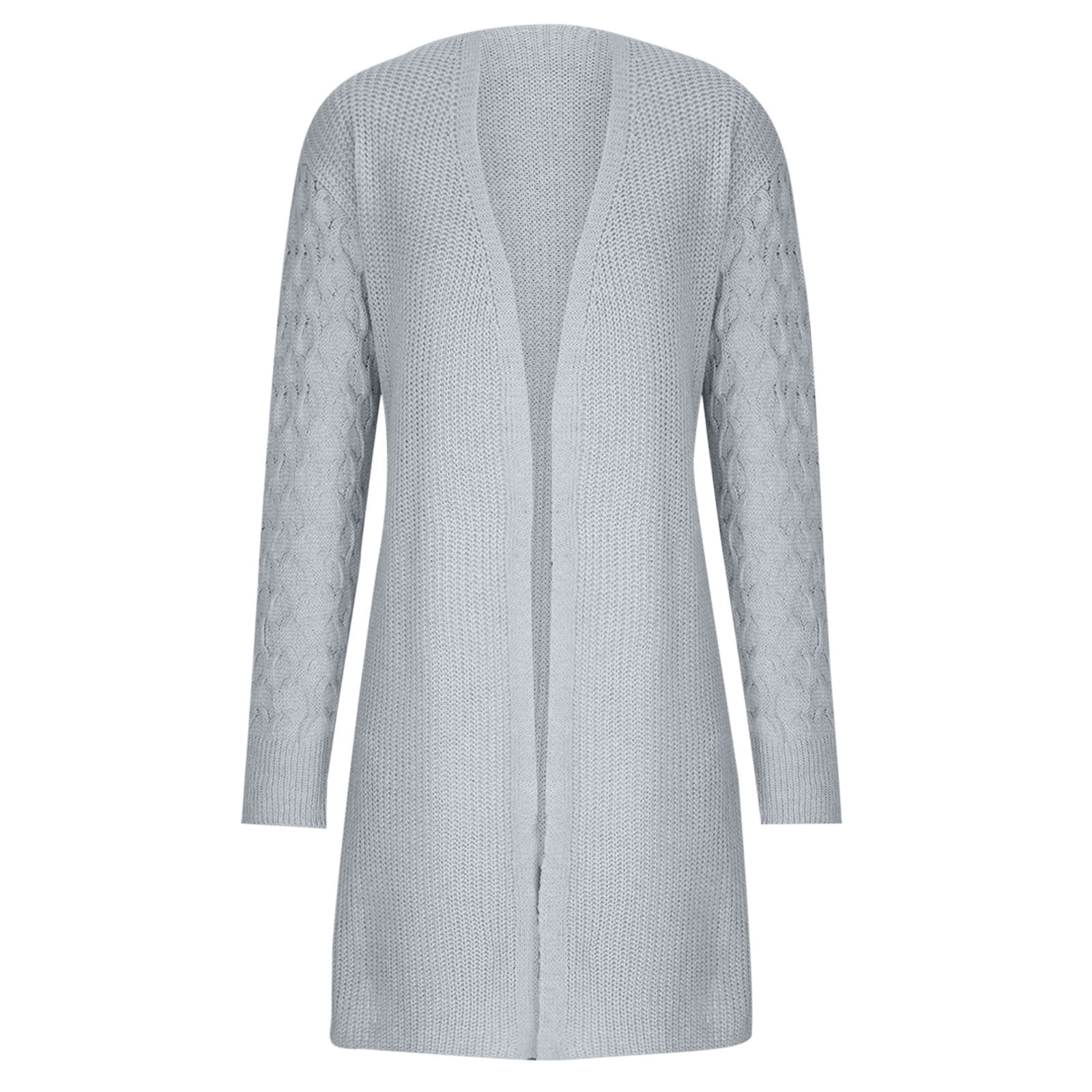 ShomPort Womens Open Front Cardigan Loose Cable Solid Color Knit ...