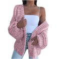 thumbnail image 1 of ShomPort Womens Oversized Chunky Open Front Cardigan Sweaters Cable Knit Long Sleeve Solid Color Outwear Coats, 1 of 4