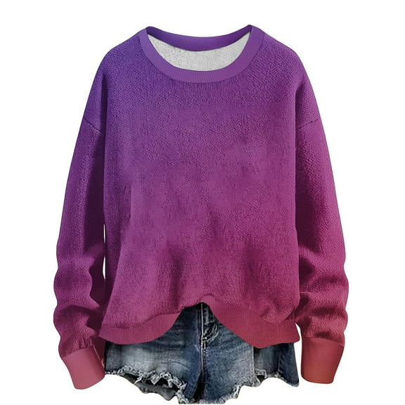 ShomPort Womens Oversized Sweatshirts Crewneck Long Sleeve Tunic Tops Fleece Pullover Fall Fashion Clothes