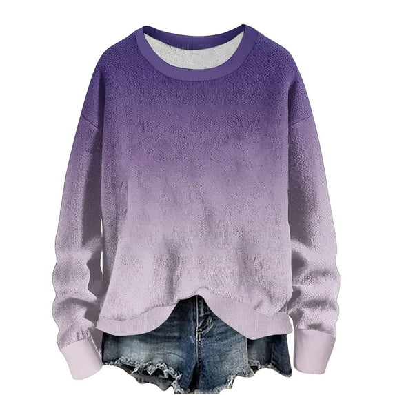 ShomPort Womens Oversized Sweatshirts Crewneck Long Sleeve Tunic Tops Fleece Pullover Fall Fashion Clothes