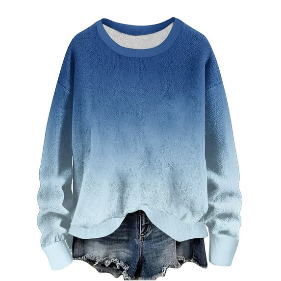 ShomPort Womens Oversized Sweatshirts Crewneck Long Sleeve Tunic Tops Fleece Pullover Fall Fashion Clothes