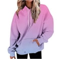 thumbnail image 1 of ShomPort Womens Oversized Sweatshirts Gradient Color Fleece Hoodies Long Sleeve Pullover with Pocket (Pink 67), 1 of 5