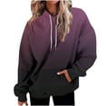 thumbnail image 1 of ShomPort Womens Oversized Sweatshirts Gradient Color Fleece Hoodies Long Sleeve Pullover with Pocket (Purple 56), 1 of 5
