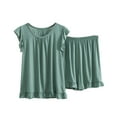 thumbnail image 1 of ShomPort Womens Pajamas 2 Piece Short Sleeve Sleepwear Set Summer Soft Plus Size Loungewear Outfits XL-8XL, 1 of 8