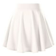 thumbnail image 1 of ShomPort Womens Pleated Mini Skirts High Waist Comfy Summer Casual Skirts Plain Solid Color Basic A- Line Short Skirts (XX-Large, White), 1 of 3
