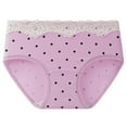 thumbnail image 1 of ShomPort Womens Seamless Underwear Lace Trim Polka Dot Printed Cotton Cute Briefs Full Coverage Breathable Panties, 1 of 4