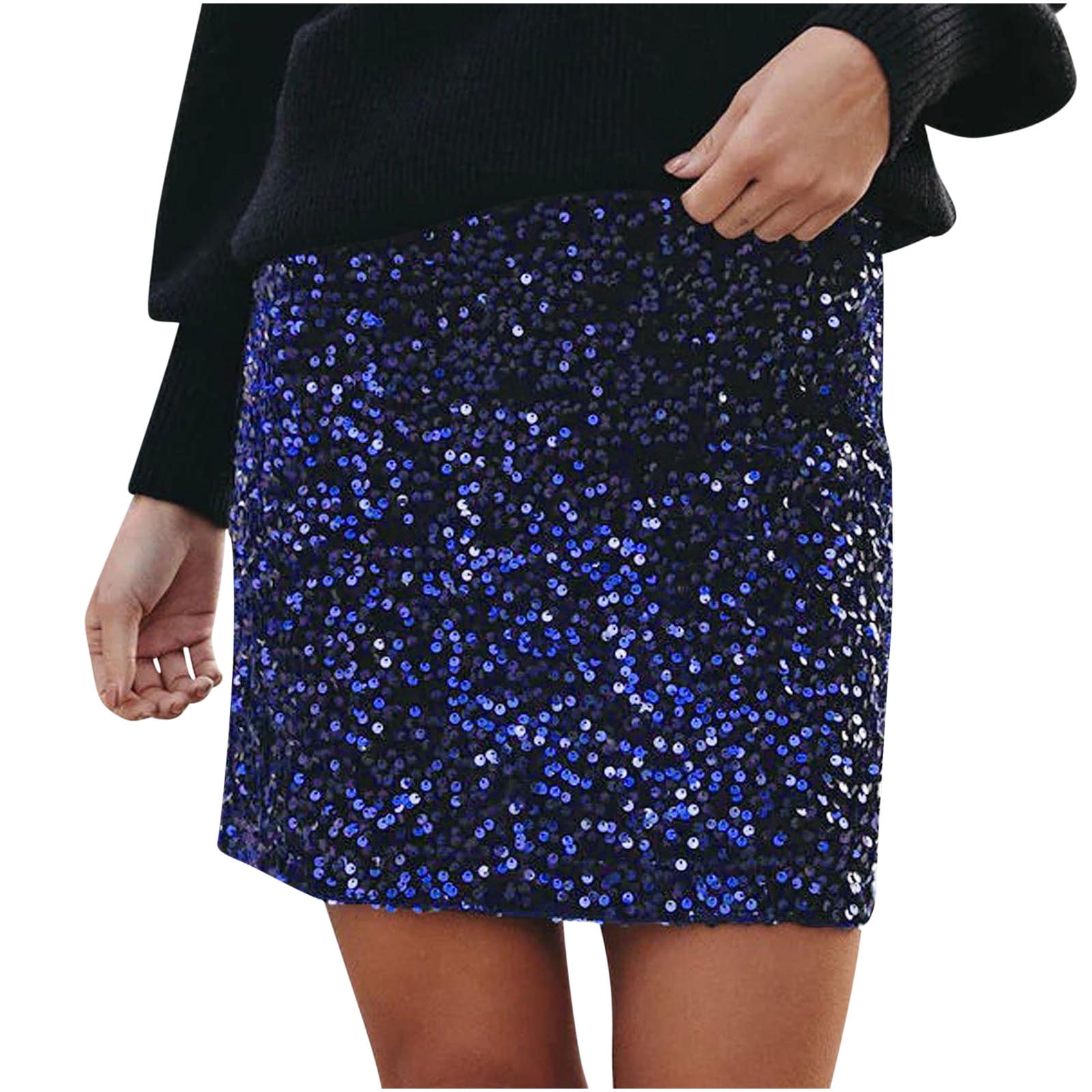 ShomPort Womens Sequin Skirts Summer 2023 High Waist Glitter Sparkly ...