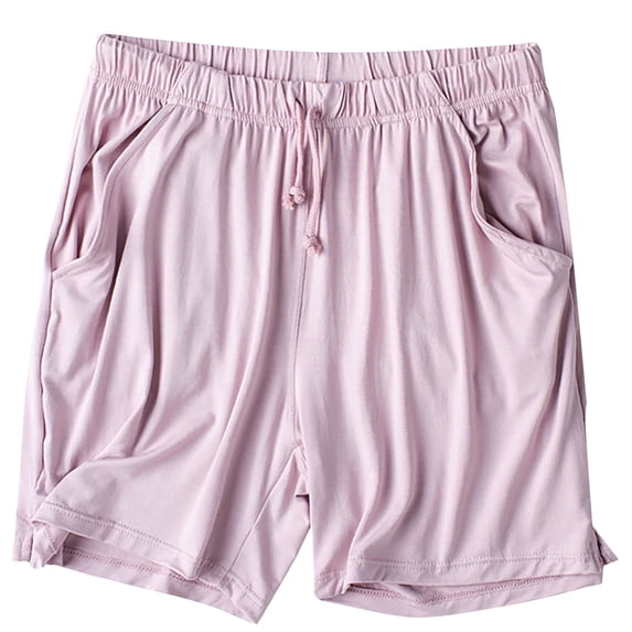 ShomPort Womens Short Pants Drawstring Elastic Waistband Loose Soft Pajamas Lightweight Smoothing Daily Sleepwear with Pockets
