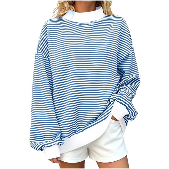 ShomPort Womens Sweatshirt Oversized Mock Neck Warm Long Sleeve Pullover Tops Trendy Winter Fall Outfits