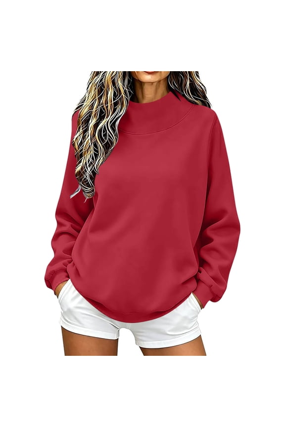 Womens Sweatshirt Oversized Mock Neck Warm Long Sleeve Pullover Tops Trendy Winter Fall Outfits