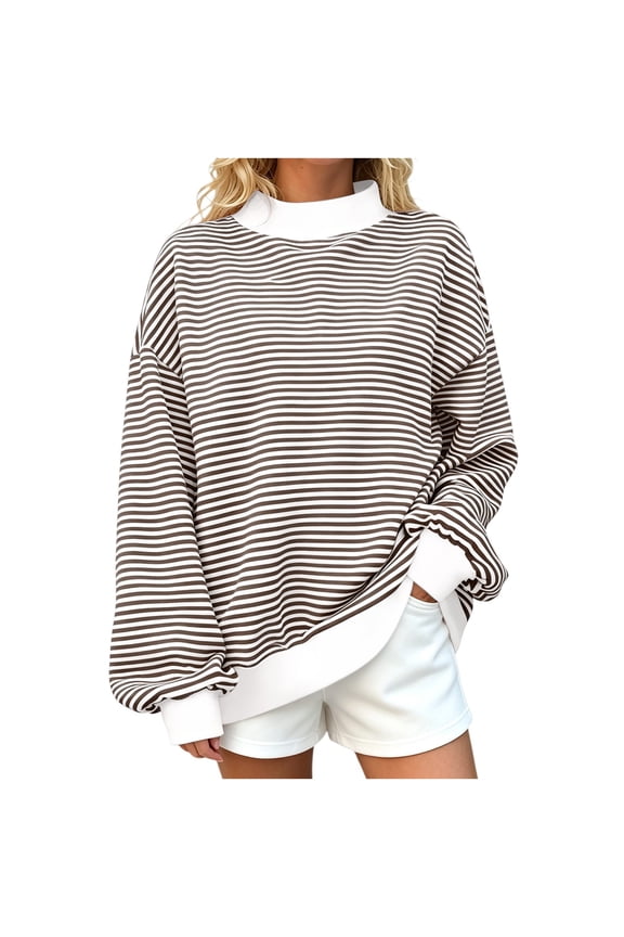 Womens Sweatshirt Oversized Mock Neck Warm Long Sleeve Pullover Tops Trendy Winter Fall Outfits
