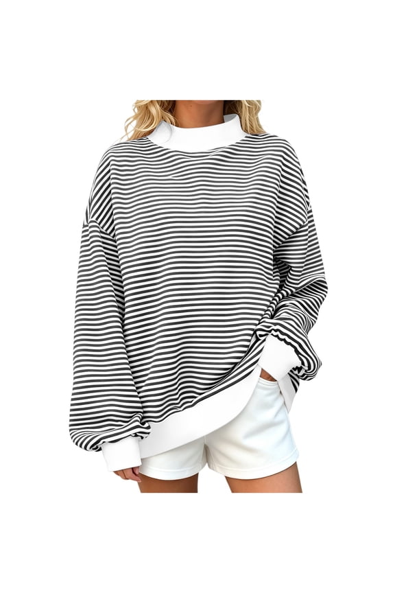 Womens Sweatshirt Oversized Mock Neck Warm Long Sleeve Pullover Tops Trendy Winter Fall Outfits