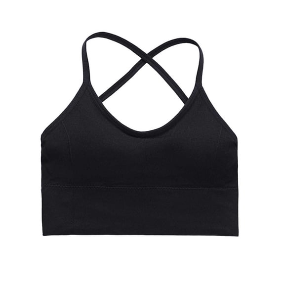 ShomPort Yoga Bras for Womens Crisscross Back Thin Strap Mide-Rise Waist Quick Dry Wirefree Athletic Underwear