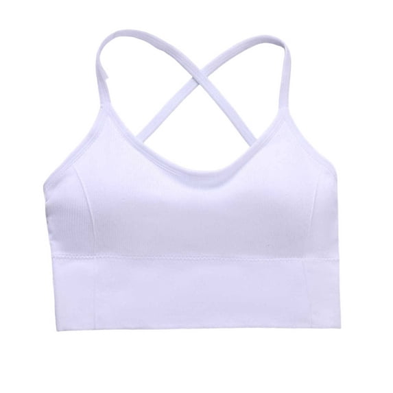 ShomPort Yoga Bras for Womens Crisscross Back Thin Strap Mide-Rise Waist Quick Dry Wirefree Athletic Underwear