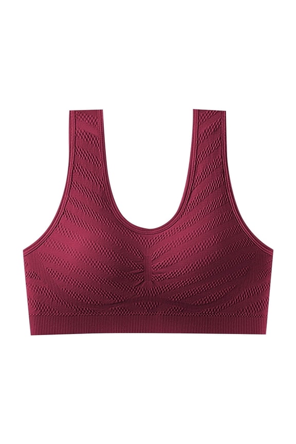 Yoga Bras for Womens Supportive Seamless Padded Striped Soft U-Back Stretch Workout Underwear