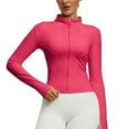 thumbnail image 1 of ShomPort Yoga Coats for Womens Stand Collar Long Sleeve Zipper Stretchy Slim Jackets Lightwieght Workout Cozy Tops with Thumb Hole, 1 of 2