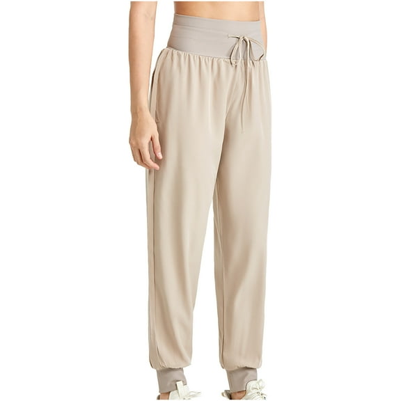 ShomPort Yoga Pants for Women Loose Cinch Bottom Sweatpants High Waist Drawstring Comfortable Trousers