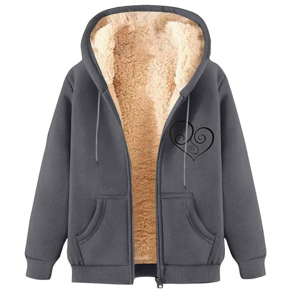 ShomPort Zip Up Hoodies For Men Long Sleeve Fleece Lined Thick Sweatshirt Winter Casual Jackets Coat