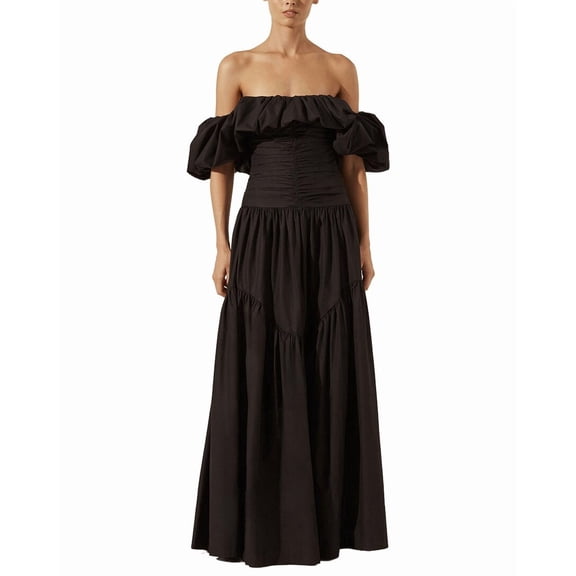 Shona Joy womens  Maiori Off Shoulder Ruched Bodice Maxi Dress, 0