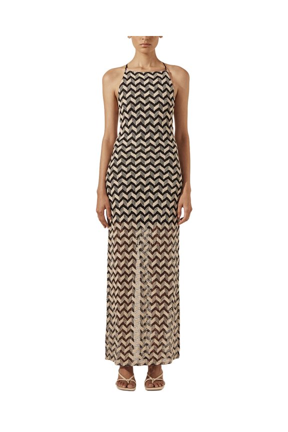 womens Noor High Neck Maxi Dress, 10