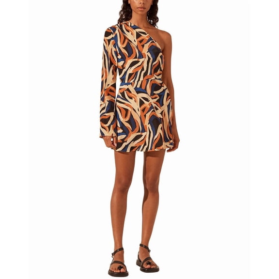 Shona Joy womens Palma Silk One Shoulder Mini Dress, 2