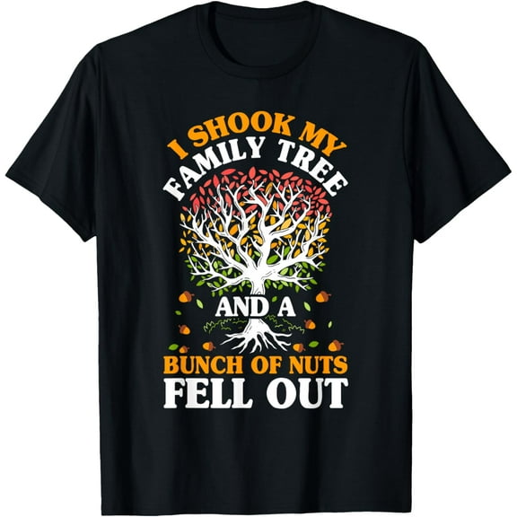 Shook My Family Tree Nuts Fell Out Funny Reunion Genealogy T-ShirtMen and women, Black T-shirt, size: Extra large