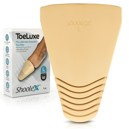 Shoolex ToeLuxe Amputee Toe Filler, Patented Soft PU Foam Prosthetic Insert for Partial Foot Amputees, Customizable and Reusable, Large