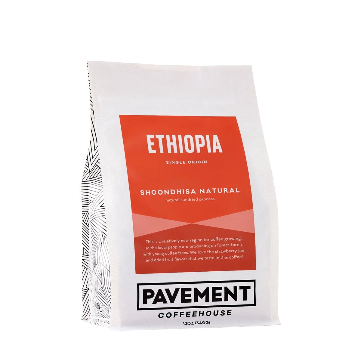 Shoondhisa Natural - Guji, Ethiopia - Roasted by Pavement Coffeehouse - Freshly Ground Coffee - 12 Ounce Bag