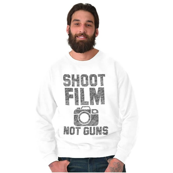 Shoot Film Not Guns Photographer Pun Sweatshirt for Men or Women Brisco Brands S