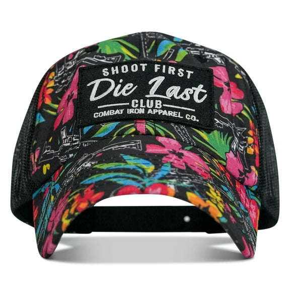 Shoot First. Die Last. Club Patch Ripstop Snapback Tactical Hawaiian
