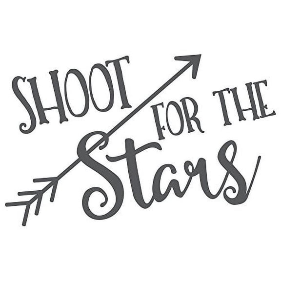 Shoot For The Stars Inspirational Wall Decals Quote with Arrows, Storm Gray, 33x20-Inch