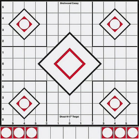 ShootNC 12" White/Black Sight-In Target - 5 Targets