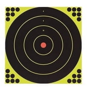 Birchwood Casey Shoot-N-C 12 Inch Bullseye Targets - 5 Count Pack With 120 Pasters, Black / Red / Yellow